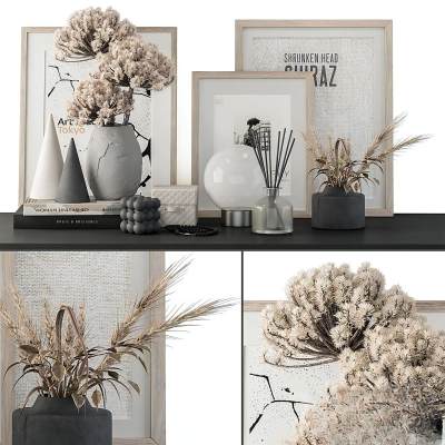 花瓶和植物装饰套装